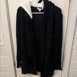 No Boundaries Black Hooded Cardigan